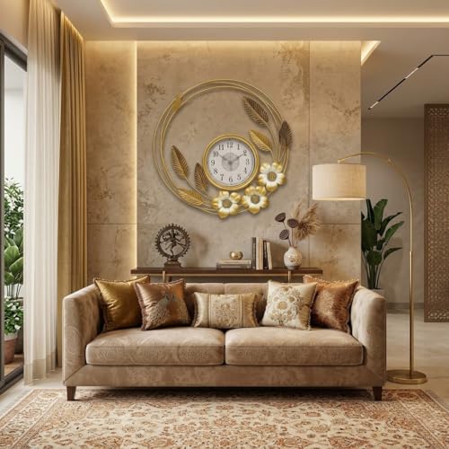 Image of Arcanine Round Wall Clock Modern Style Metal Clock Silent Wall Clock with Silent Movement Wall Clocks for Home Wall Decor Clock for Living Room,Bedroom,Dining Room (AR-06)
