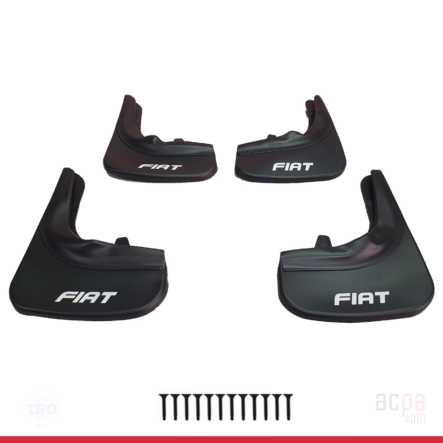 Compatibile con Fiat Parafanghi Anteriori e Posteriori Set del Veicolo 4 Pezzi Nero