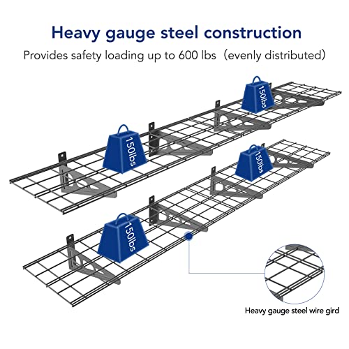FLEXIMOUNTS-12-inch-by-72-inch-Wall-Shelf-Garage-Storage-Rack-Wall-Mounted-Floating-Shelves1x6ft-Black-2-Pack FLEXIMOUNTS 12 inch by 72 inch Wall Shelf Garage Storage Rack Wall Mounted Floating Shelves1x6ft Black 2 Pack