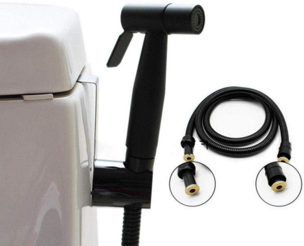 Douchette de bidet portable chromée avec flexible et support pour toilettes