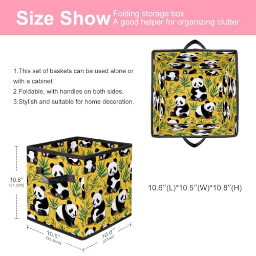Boîte de rangement panda jaune panier pliable bébé cadeau de naissance utile