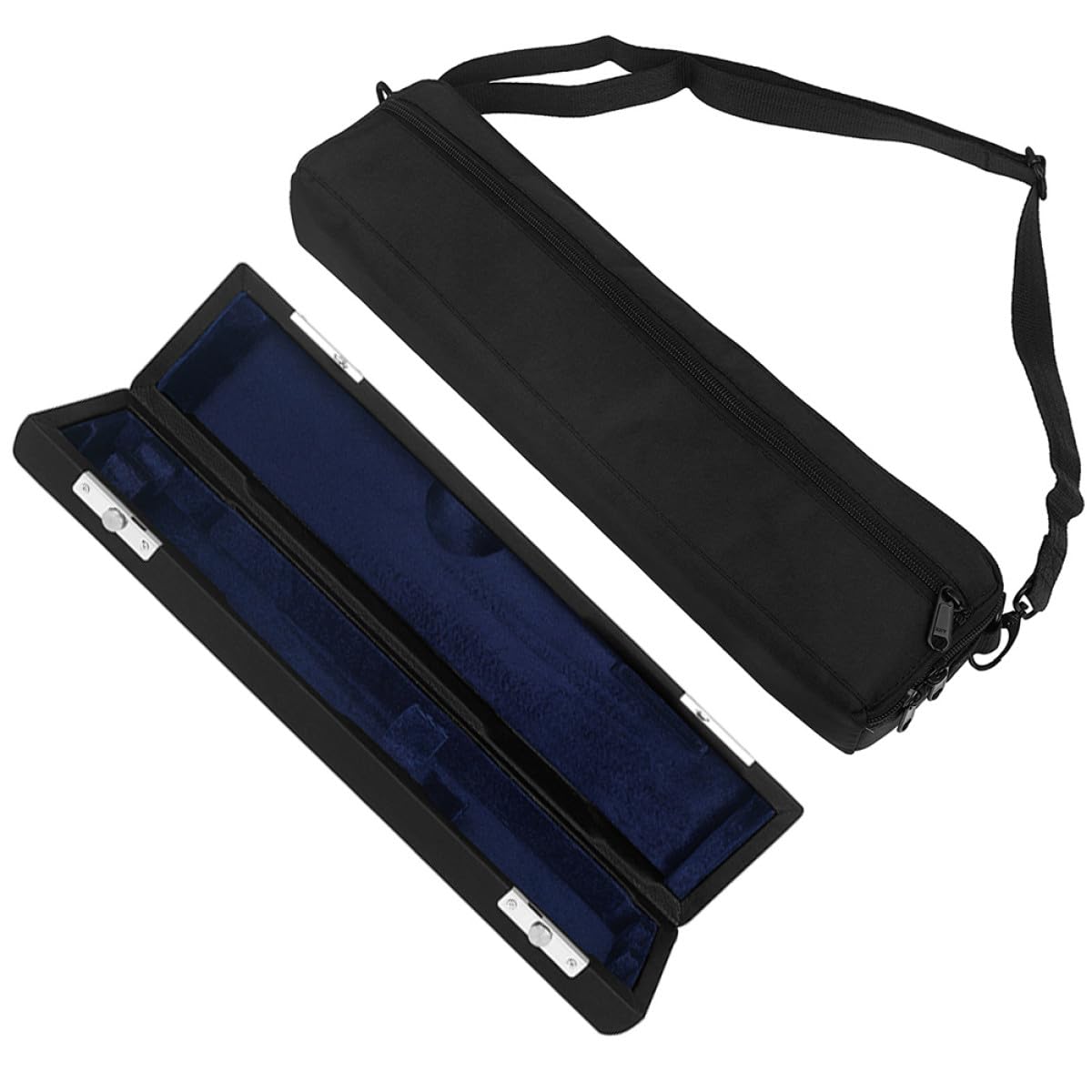 GARVALON Tragetasche Innenrillendesign aus Oxford Flöten mit Tasche Stoff Metallreißverschluss Transport Leichte Flötenkoffer Sicheren für Outdoor Auftritte