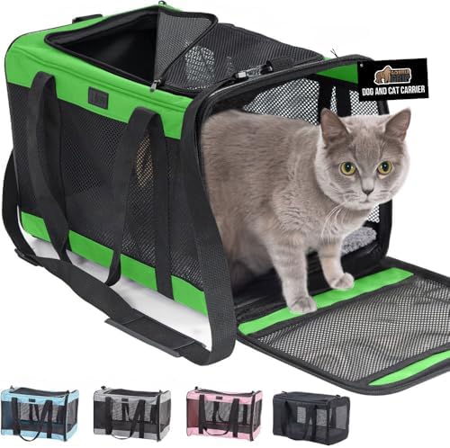GORILLA GRIP Cat Carrier Travel Bag Up to 15 Lbs, Soft Collapsibl...