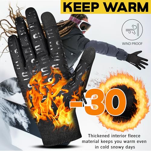 SAWANS Warm Winter Gloves Running Cycling Gloves Touch Screen Anti-slip for Men Women Cold Weather Driving Sports Outdoor Bike Gloves Hiking Ski Climbing Riding Walking - Image 4