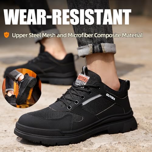 Image of Steel Toe Shoes for Men Lightweight Puncture Resistant Safety Footwear Work Shoes Men Safety Work Shoe Comfortable for Construction Warehouse Jobs