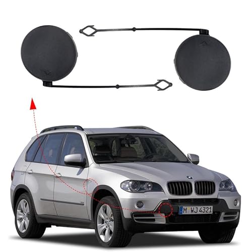 CZShiYue Car Front Bumper Tow Hook Cover Cap Towing Eye for BMW X5 E70 2006 2007 2008 2009 2010 51117159589 51117159590 Trailer Cover (Matte Black, Left Driver Side)
