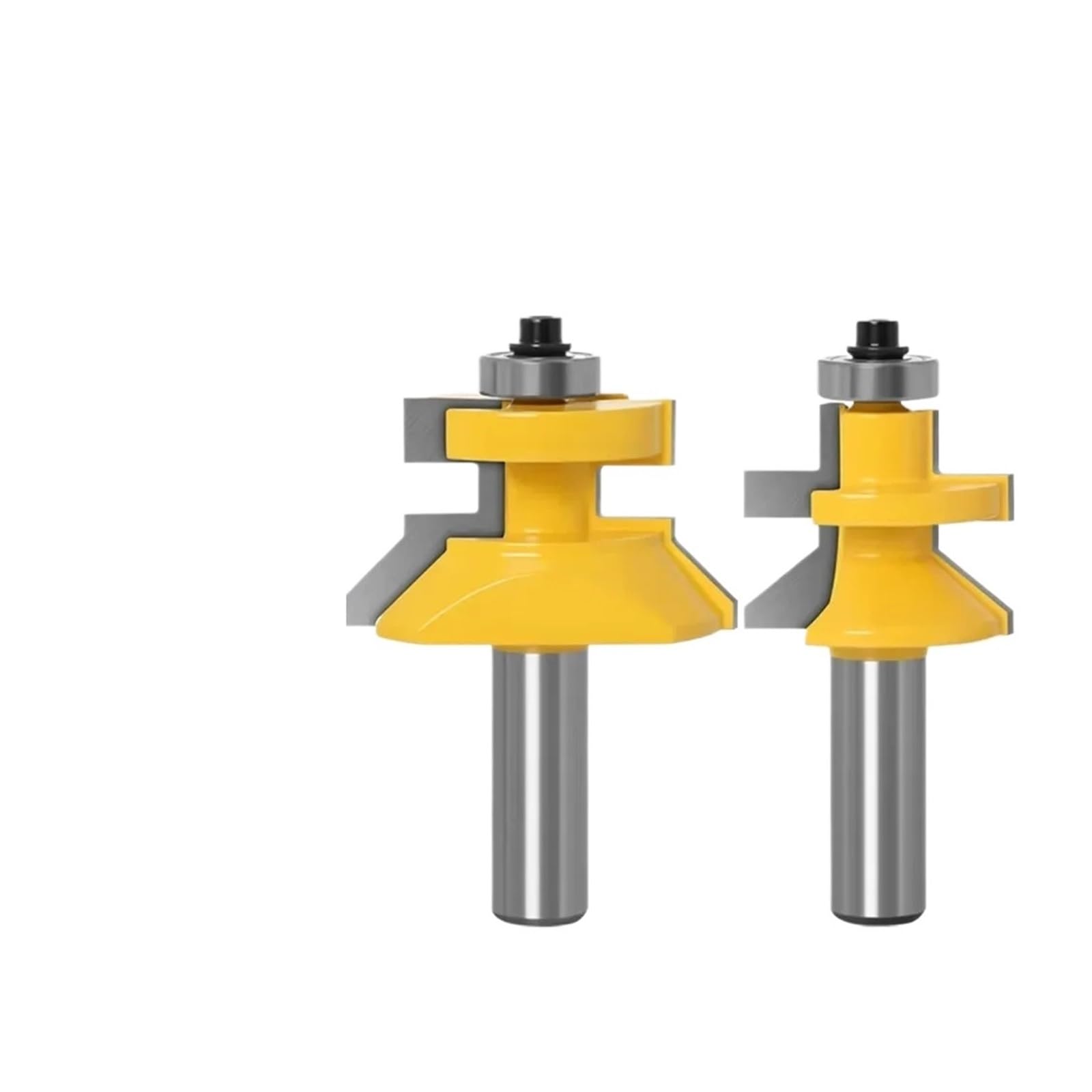 Epaknhgd 02 2Pcs 1/2" 12.7Mm Shank Milling Cutter Wood Carving V Groove Matched Tongue Router Bit Set W Ball Bearings Woodwork(02)