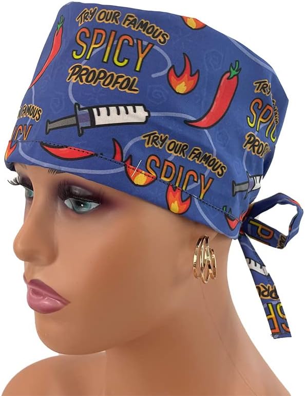 Unisex Scrub Cap – Spicy - Dr. Hats, Nurses Hats. Blue