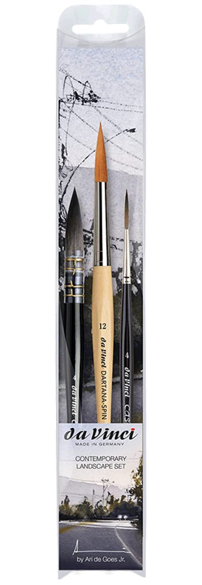 da Vinci Contemporary Landscape Signature Set – Selection Ari de Goes Jr. – 3 pennelli: 188 No. 12, 498 No. 4, 1290 No. 4