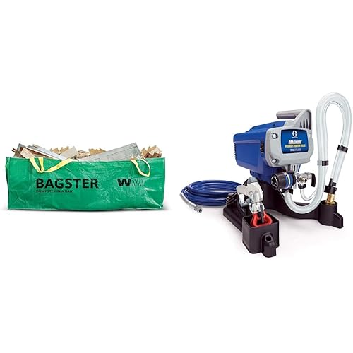BAGSTER 3CUYD Dumpster in a Bag holds up to 3,300 lb, Green & Graco Magnum 257025 Project Painter Plus Paint Sprayer, Multicolor