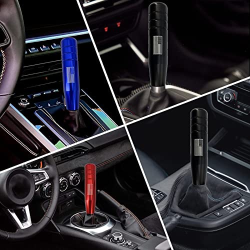 Tobenbone Gear Stick Shifter Knobs, 5" Aluminum Alloy Weighted Car Gear Lever Handle, American Flag Design Automatic Shift Knob Fits Most Automatic Manual Transmission Vehicle (Blue) #TOP5