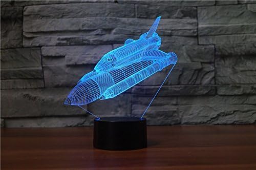 Miniatura 4 de 3d Rocket Lámparas de mesa de luz nocturna computadora Ilusión óptica 7luces que cambian de color lámpara de mesa LED Xmas Home Amor Brithday Niños