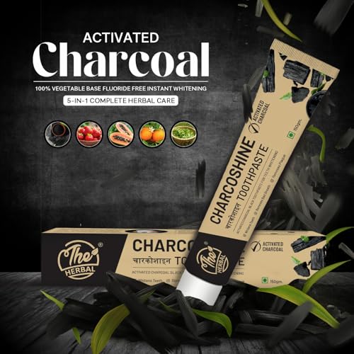 Image of Charcoshine Activated Charcoal Toothpaste 150g | with Bamboo Charcoal & Papaya Extract | Natural Teeth Whitening, Plaque Removal & Fresh Breath | Gentle on Teeth and Gums