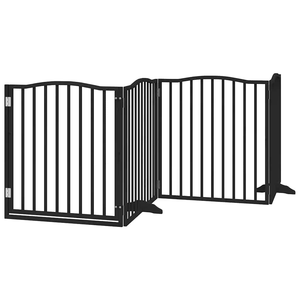 10-TLG. Puerta plegable para perros con puerta de madera de álamo de 800 cm, rejilla plegable para perros con puerta con cerradura, puerta para perros plegable sin taladrar