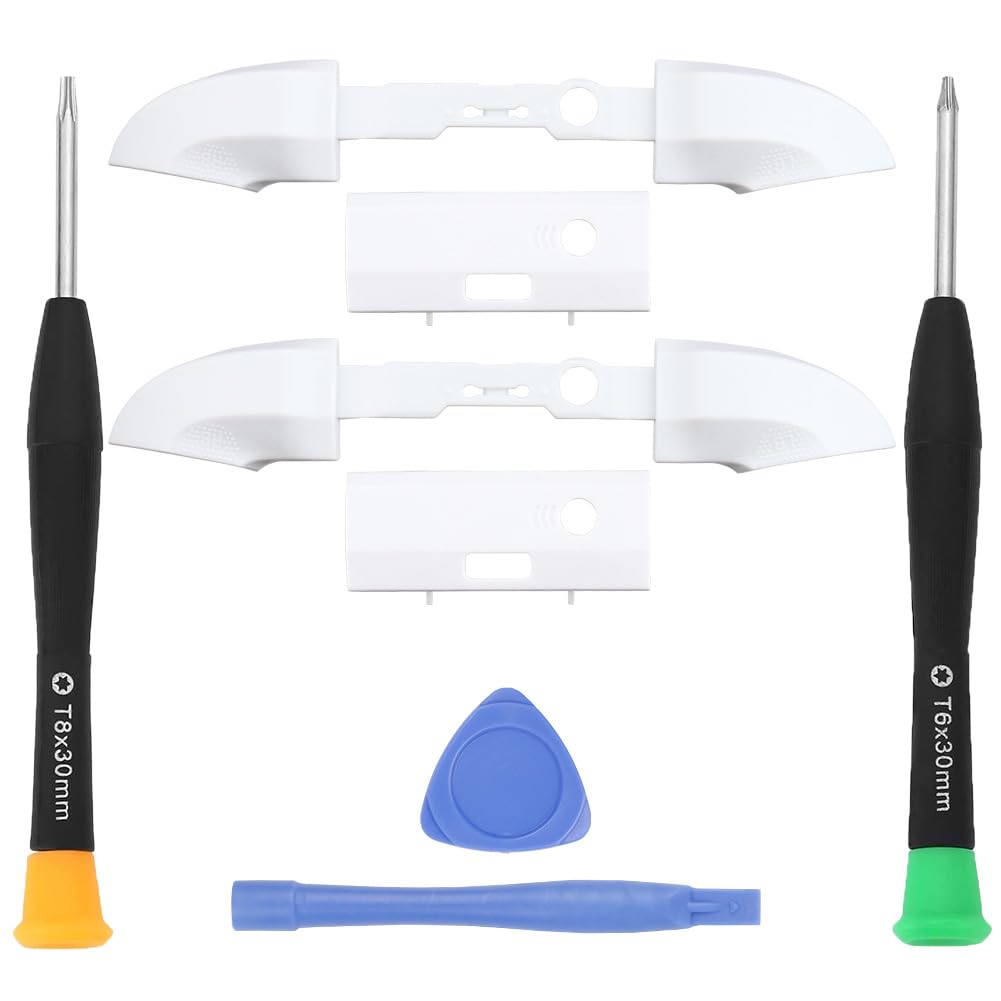 Ikpek 2 Pack Bumpers Replacement LB RB Button for Xbox Series X/S Controllers, White Shoulder Trigger Buttons Top Middle Bracket for Xbox Series Controller