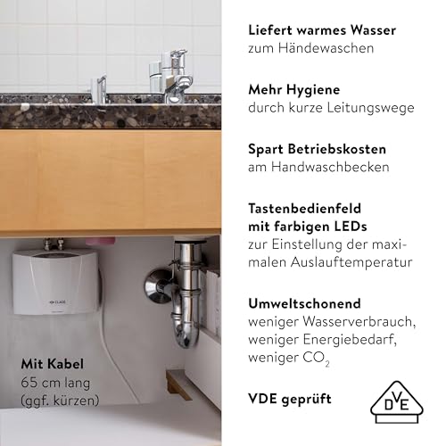 Chauffe-eau électronique CLAGE pour eau chaude immédiate au lavabo