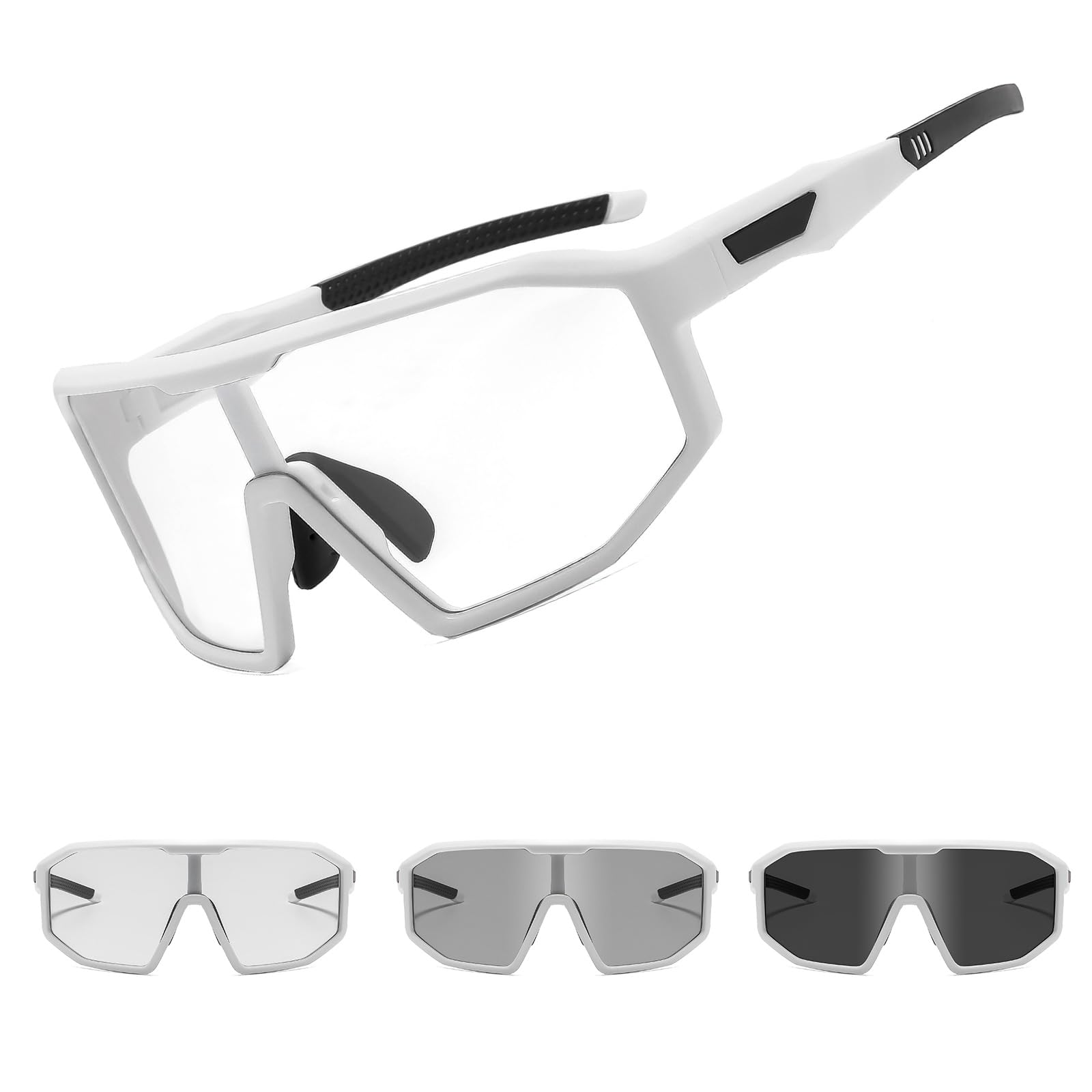 Suertree Selbsttönend Fahrradbrille für Herren und Damen | Photochromatische Gläser | Ideal für Radsport und Radfahren (