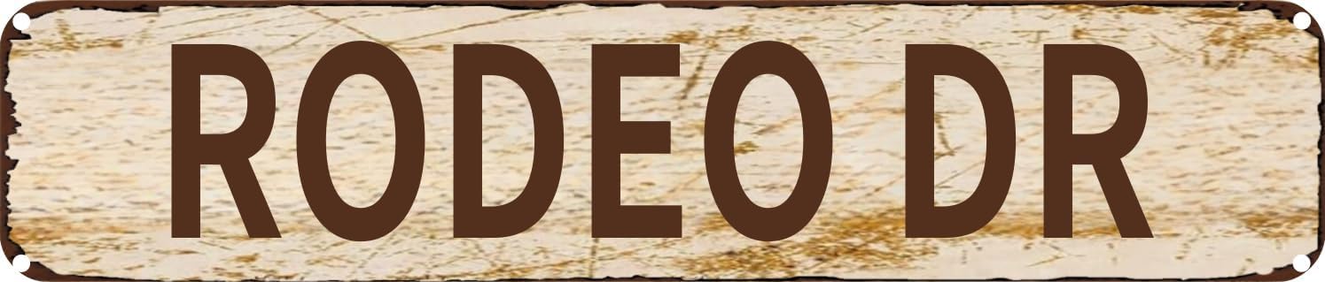 Vintage Tin Sign Retro Metal Wall Decor RODEO DR Rustic Aluminum Plaque for Home,Bar,Kitchen,Garage,Man Cave 4x16 Inch