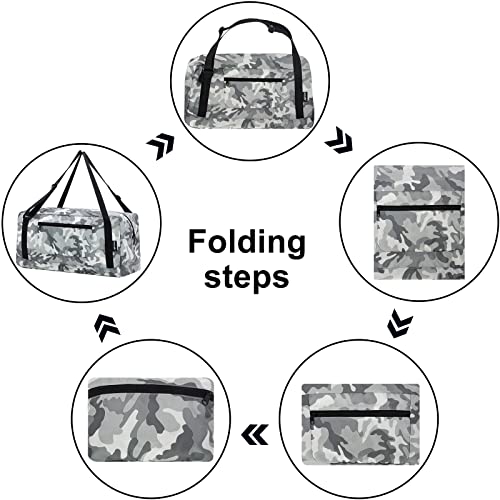 Image of HOLYLUCK Foldable Travel Duffel Bag For Women & Men Luggage Great for Gym (arctic camo)