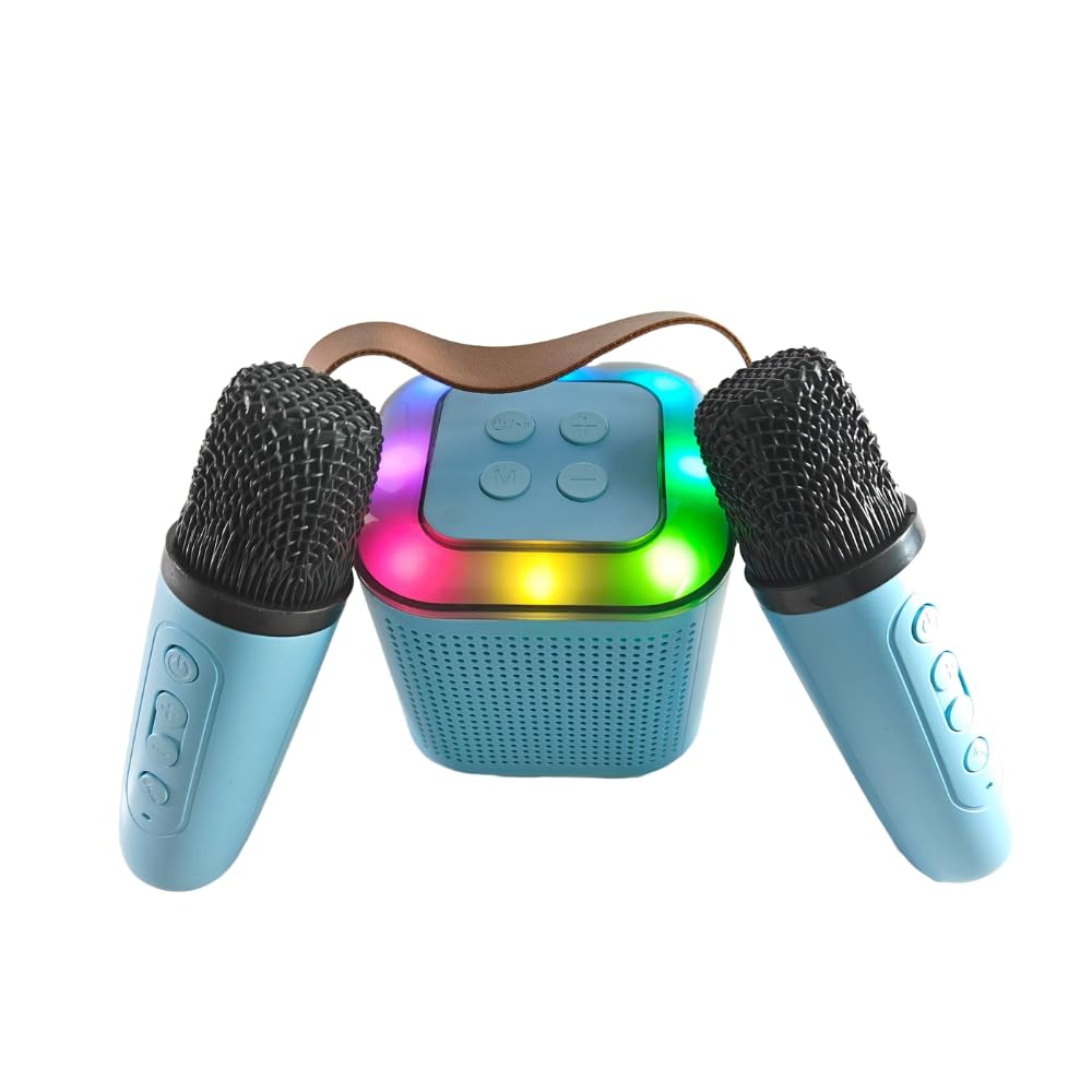 NAVIITA Wireless Karaoke Speaker Y1, Portable Bluetooth System with Dual Microphones, RGB Lighting, 6W Output, Type-C Charging, TF Card Support, Pink (Pink)-picture-24