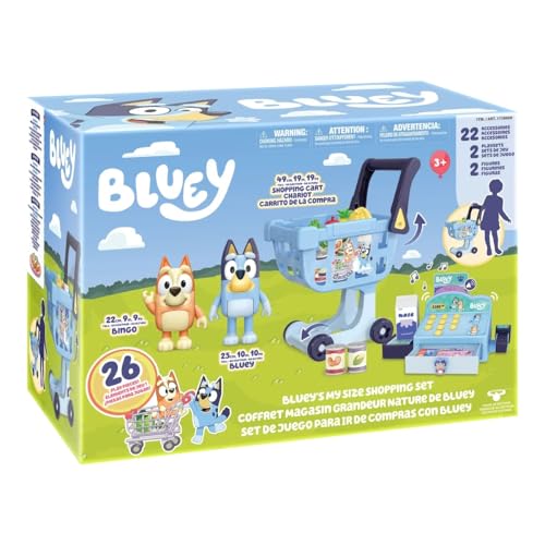 Bluey 's My Size Shopping Set Takes Your Child into The World of Bluey with Toys of just The Right Size!