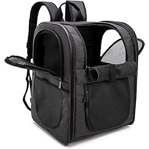 apollo walker Haustier Rucksäcke Haustier Tragetasche für 2-12kg Hunde und Katzen weich, faltbar Schwarz