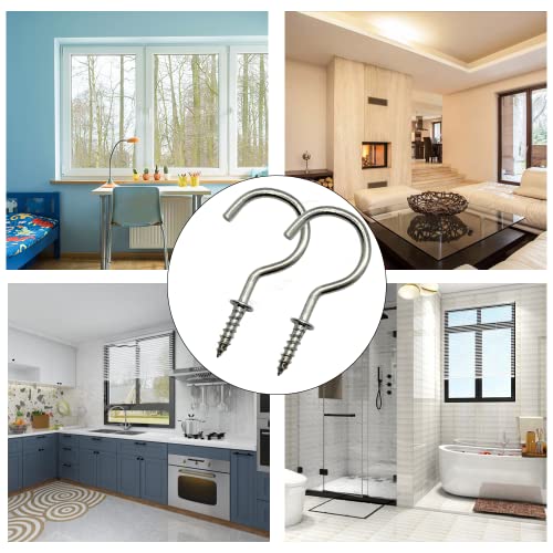 Xiaozhenjida 30 PCS 2.8 INCH CEILING HOOKS Screw-In Hooks Cup Hooks Carbon Steel Screw-In Ceiling Hooks Screw In Wall Hooks thumb #5