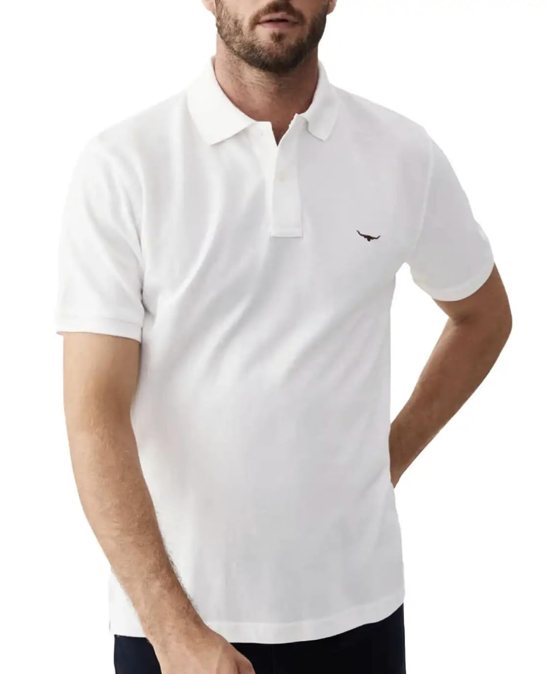 RM Williams Mens Rod Polo Shirt (UK, Alpha, M, Regular, Regular, White)
