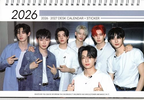 エンハイフン グッズ 卓上 カレンダー (写真集 カレンダー) 2026~2027年(2年分) + ステッカーシール [12点セット]のサムネイル