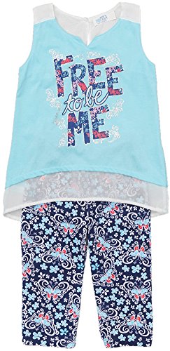 Image of ToBeInStyle Girl's Sleeveless Tank Top & Leggings 2 Piece Outfit Casual Dress Style Set