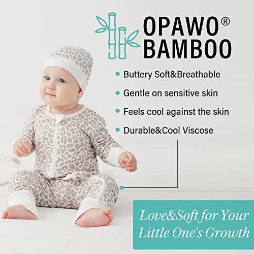 Opawo Viscose From Bamboo Onsies For Baby Girls' One-Piece Rompers With 2 Way Zipper Mittens Cuff Infant Footless Sleep 'N Play 12-18Month thumb #2