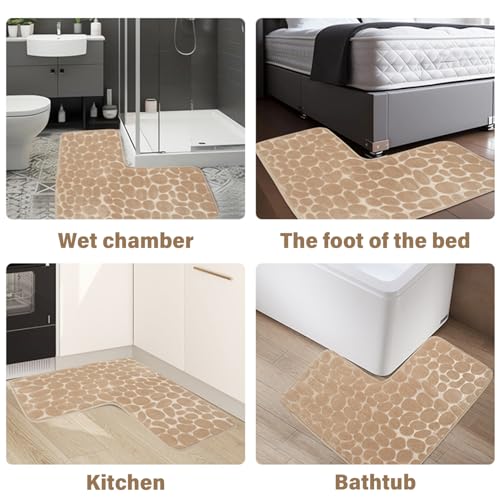 Tapis de bain en L anti-dérapant pour sol sec et sécurisé en angle 32x16