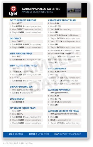Garmin GX Series Qref Card Checklist (Qref Avionics Quick Reference)      Cards – December 9, 2008