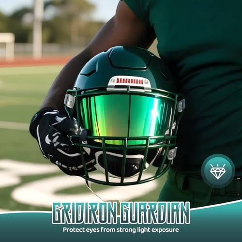 Image of 2 Pack Football Helmet Visors, Clear and Green