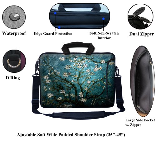 14 Inch Neoprene Laptop Bag – Water Resistant, Adjustable Shoulder Strap, Extra Side Pocket, Fits 14 to 14.4 Inch Laptops2