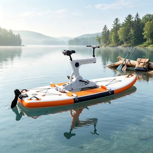 SICWEDIM Water Bike Inflatable Pontoon Water Bicycle, Multifunctional Water Sports Equipment For Fitness Recreation, Smooth Stable Propulsion
