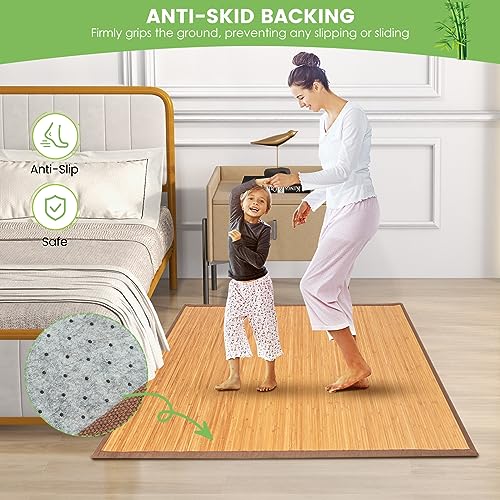 Tapete de Bambú Giantex 5’ x 8’ con Antideslizante miniatura 6
