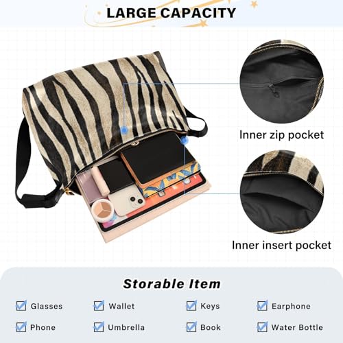 Bolso Tote Unisex Vintage ALAZA Estampado Cebra Grande miniatura 6