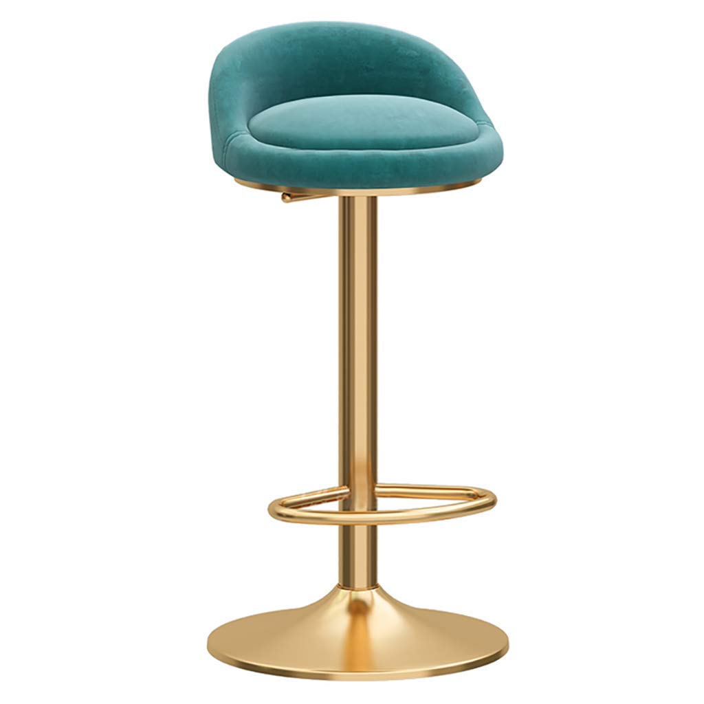 YIHGJJYP Adjustable Swivel Bar Stools, Grey Bar Chairs Breakfast Dining Stools for Kitchen Island Counter Bar Stools,Velvet Seat+ Gold Metal Legs, Pink/Grey/Green/Blue/White