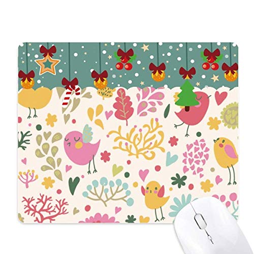 Tapis de souris en caoutchouc fleurs et oiseaux pour bureau et maison