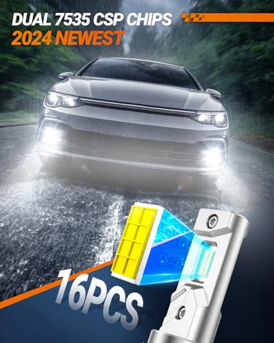 Image of SEALIGHT H10 LED Fog Light Bulb, 20,000LM 1000% Super Brighter 6500K Cool White Light 9145 Fog Light Bulb, Long Lifespan H10 LED Bulb, Pack of 2