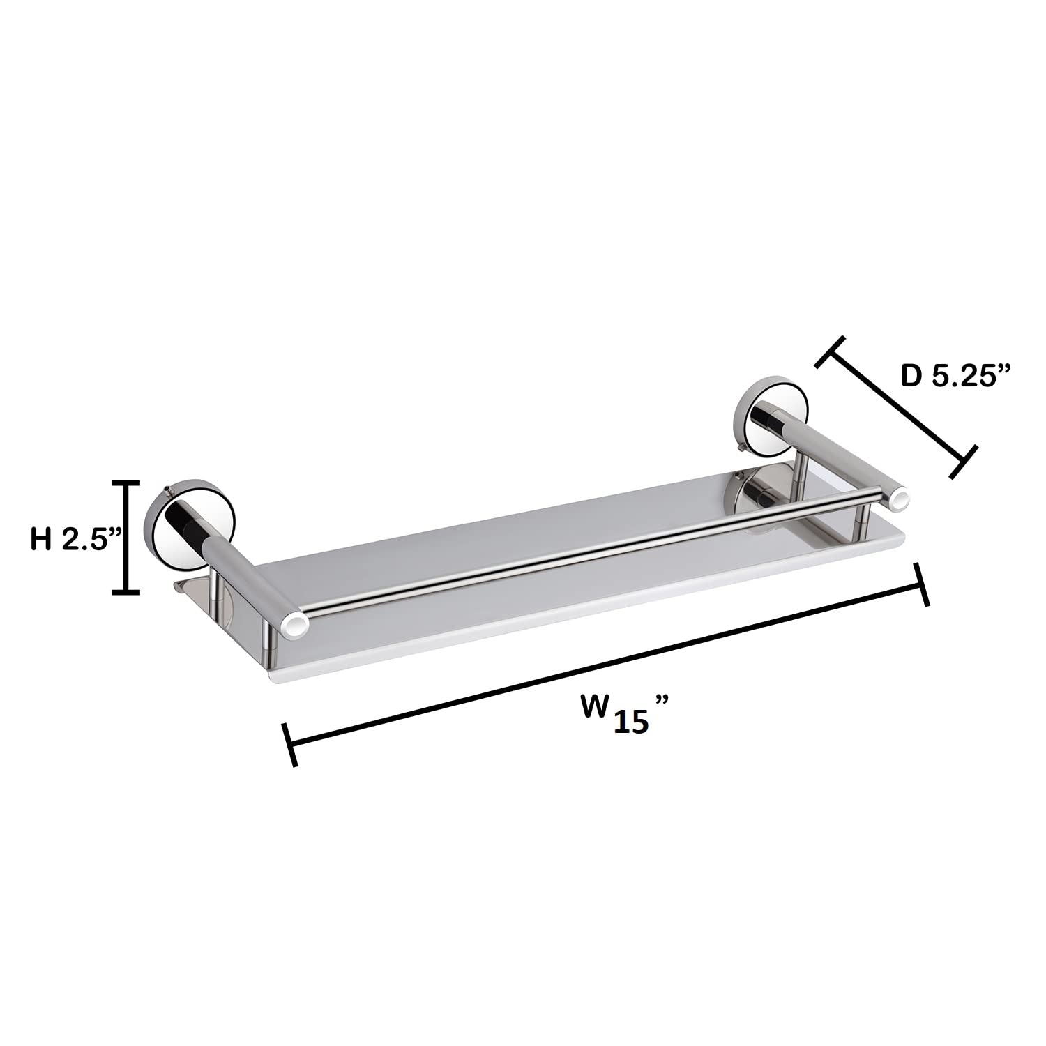 Oslen Stainless Steel Glossy Finish Multi Purpose Wall Mounted Wall Mount Bath Shelf Organizer l Kitchen Shelf l Bathroom Shelf and Rack I Bathroom Accessories - Silver (15 * 5 inch) 4