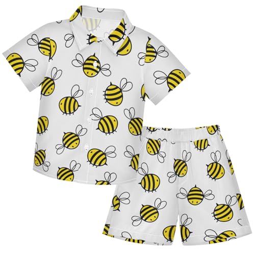 Image of visesunny Little Boys Short Sleeve T-Shirt Beach Shirts Casual Shorts Set Summer Clothes for Kids Outfits