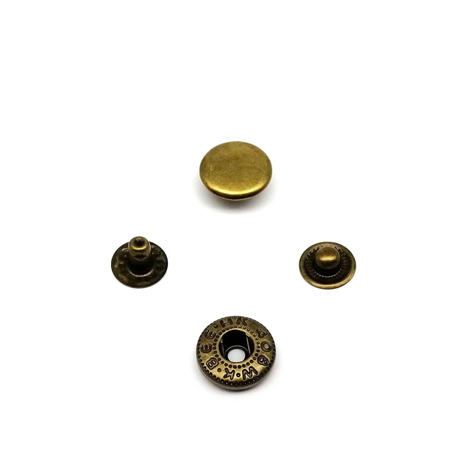 Metal Snap Buttons 250sets #655 Metal No Sewing Snap Fastener Button Press Popper Stud Leather Bag Clothes Jacket Repair Rivet DIY(655 10mm Brass)