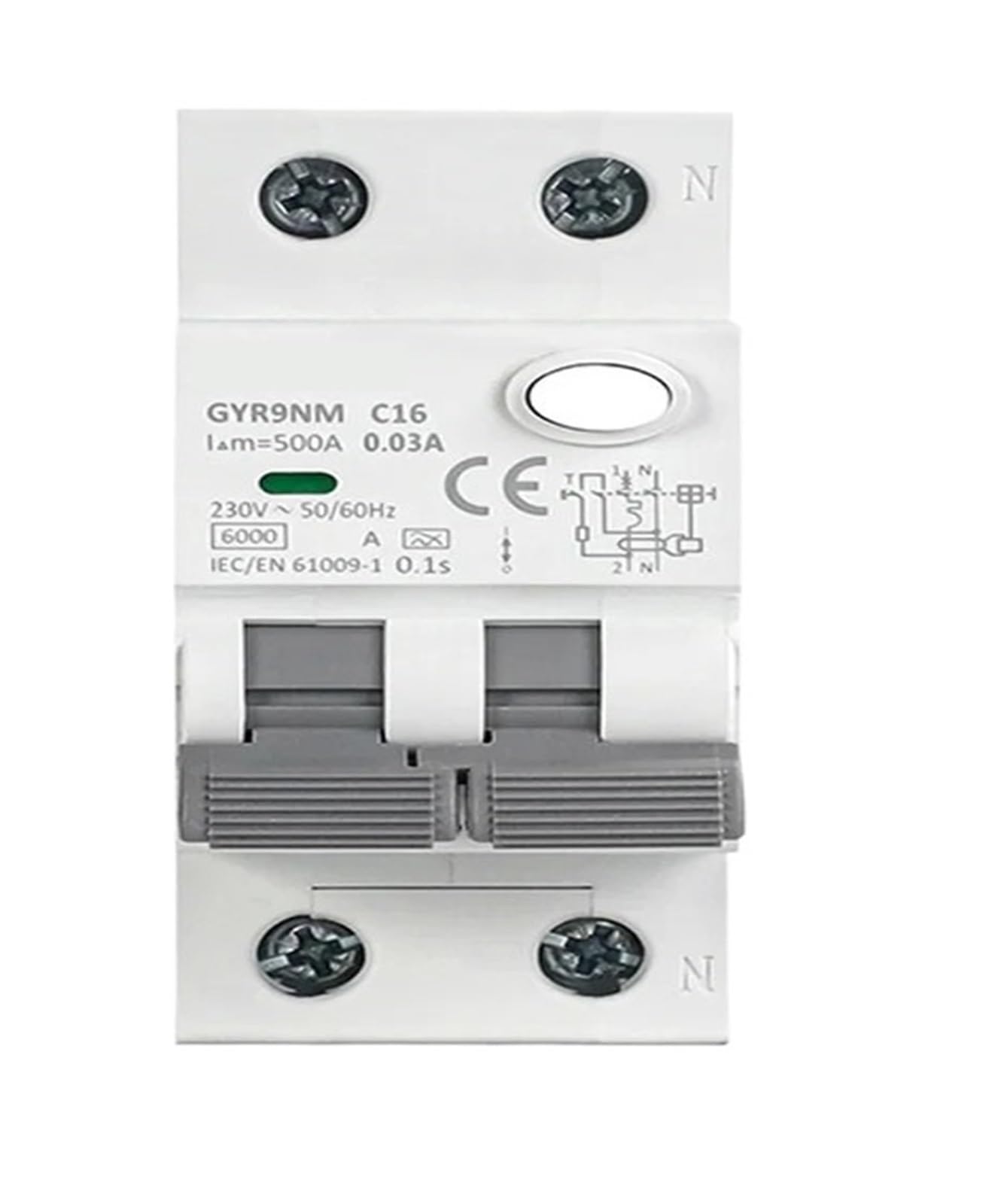 TYEXCZARF 2P Type A Leakage Protector Overload Short Circuit Protection Residual Current Circuit Breaker Switch 30mA(25A 30mA)