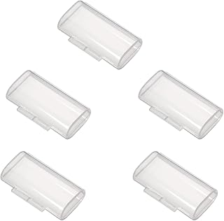 Bettomshin 5Pcs 2xAAA Battery Organizer, Hard Battery Storage Box, Storage Containers Box, Battery Holder, Clear Battery Storage Case, 1.86