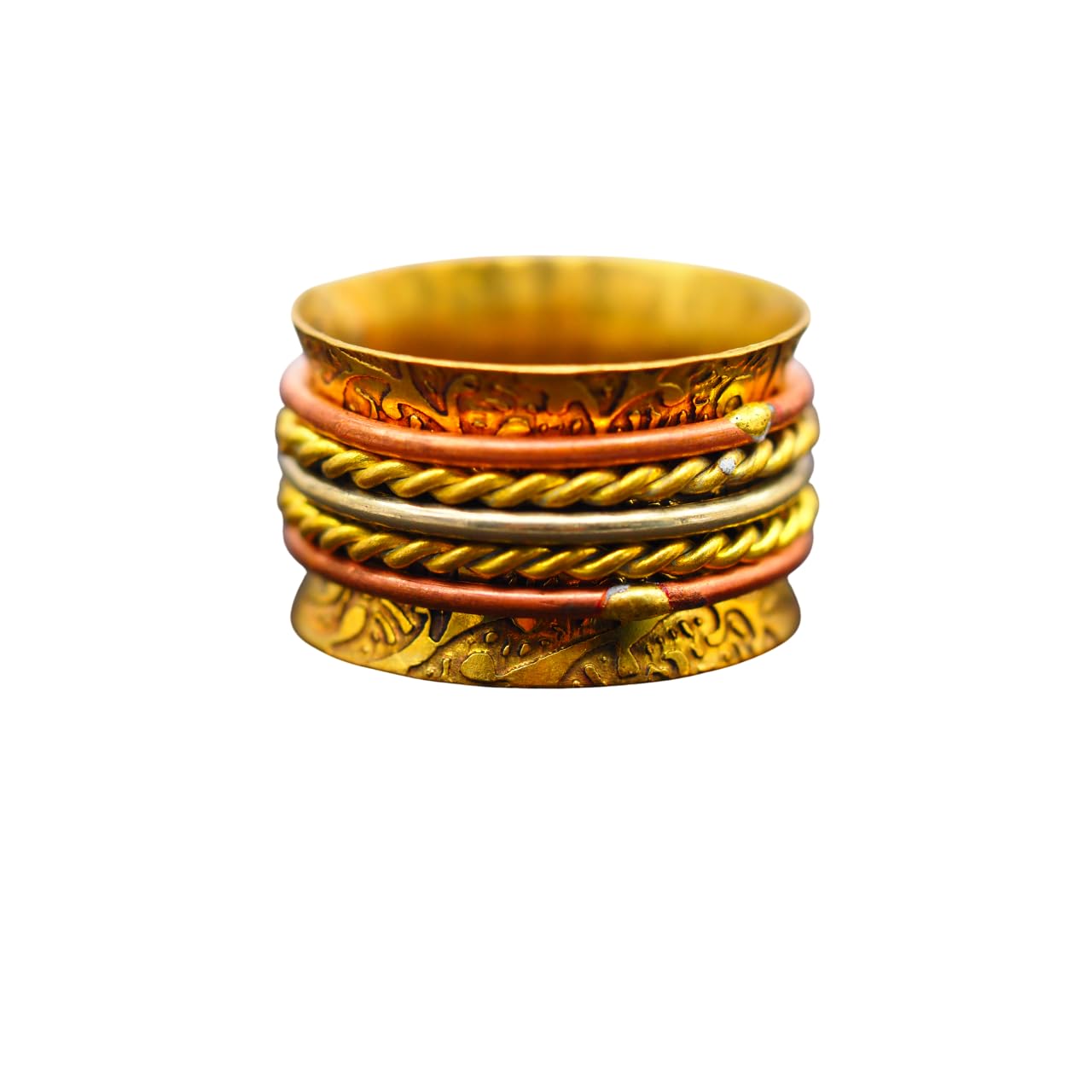 Spinner Band Copper Ring Antique Fashion Ring For Man Trendy Spinner Rotatable Handmade Thumb Ring-image-19