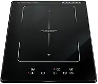 BLACK+DECKER Cooktop de Indução 2 Bocas Full Zone e Função Power Booster - Zona de Indução Expandida, Display Digital, Tampo em Vidro Cerâmico e Trava de Segurança 220V 3500W