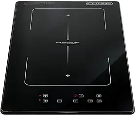 BLACK+DECKER Cooktop de Indução 2 Bocas Full Zone e Função Power Booster - Zona de Indução Expandida, Display Digital, Tampo em Vidro Cerâmico e Trava de Segurança 220V 3500W