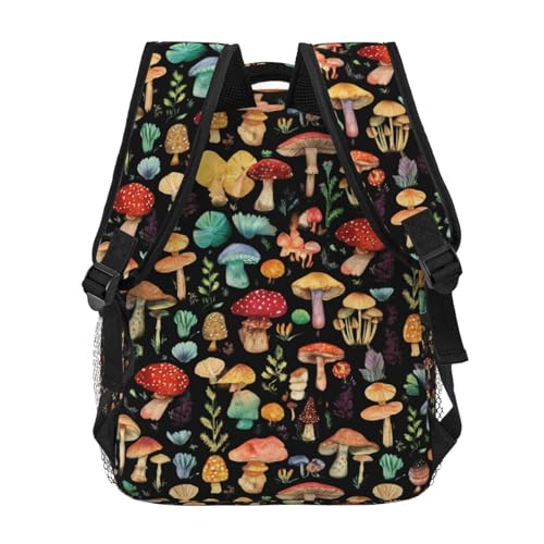 Cute Mushroom Backpack for Men Women,Casual Travel Hiking Camping Backpacks Lightweight Bookbag4